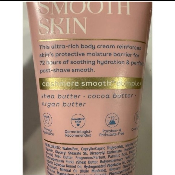 EOS Shea Butter Cashmere Post-Shave Smooth Body Cream 7oz Pink Tube - Picture 3 of 5